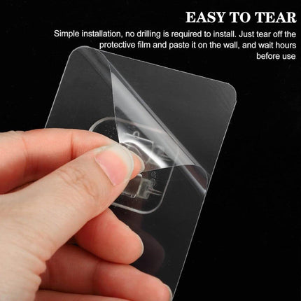 12PCS Transparent Seamless Hooks No Drill Toilet Wall Hooks Bathroom Hangers