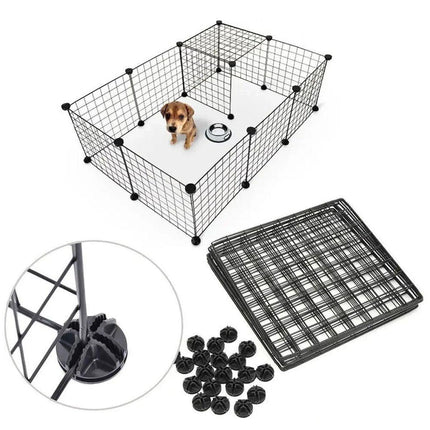 16pcs Large Cat Cage Indoor Cat Villa Double Layer Cat House Anti-jump Cat Fence