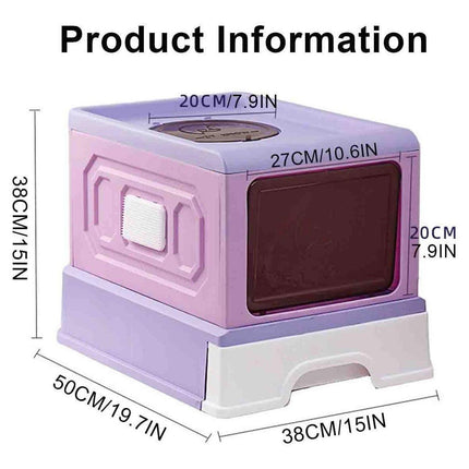 Folding Enclosed Cat Litter Box Foldable Drawer Toilet Anti-Splash Pet Supplies