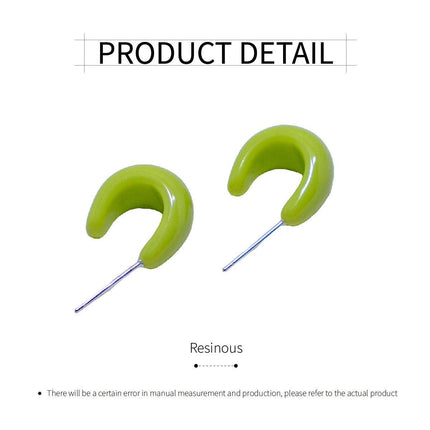 Candy Colour Letter C Stud Earrings Minimalist Design Fashion Jewellery Women