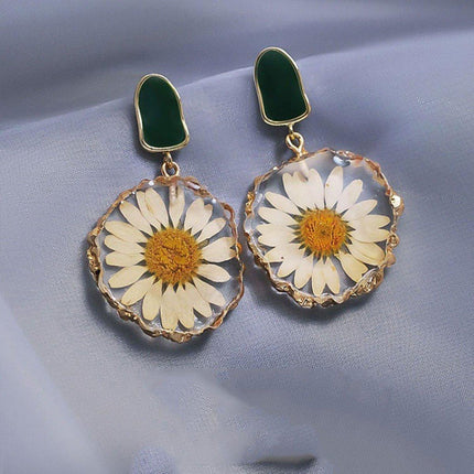 Elegant Handmade Earring Real Dried Flowers High-Grade Fashion Jewelry