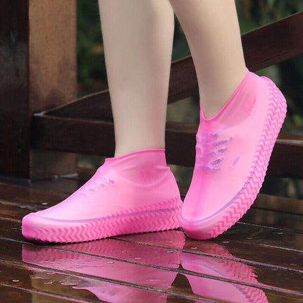 Shoe Cover Waterproof Silicone Non Slip Rain Water RUBBER Foot Boot Overshoe M Size - Aimall