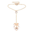 Geometric Hollow Arrow Ring Bracelet Integrated Creative Finger Chain Set Chain - Aimall