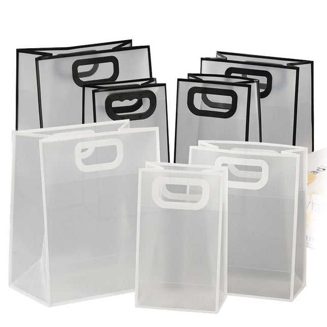 25pcs Transparent Frosted PVC Tote Bags Clear Plastic Gift and Clothing Bags