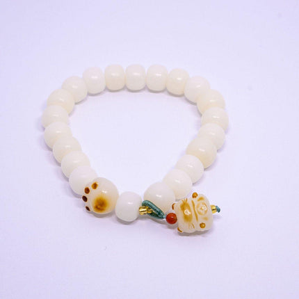 White Cats Paw Bodhi Bracelet for Women Handcrafted Beaded Fashion Jewelry Gift