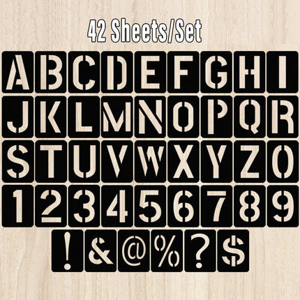 DIY Black Plastic Numerical Letter Symbol Inkjet Template for Wall Furniture