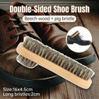 Double Sided Leather Shoe Polish Brush Oval Oiled Scrub Shoe Cleaning Tool