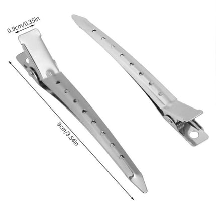 6-54X 9cm Hairdressing Sectioning Hair Clips Duck Bill Hairpin Salon Metal Curl Clips - Aimall
