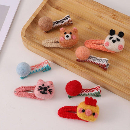 Cute Cartoon Cube Animal Hairpin Fall Winter Fashion Hair Accessories for Women