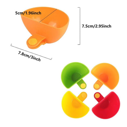 8PCS Plastic Salad Dressing Box Set Double Clip Bowl Snack Container with Spoon