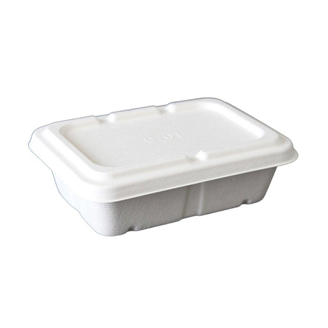 50PCS Square Disposable Lunch Box Thickened Takeout Salad Bowl White