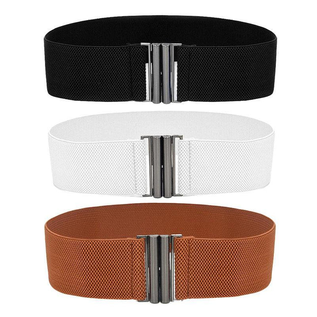 3Colours Waist Belt Elastic Waistband Stretch Women Dress Metal Buckle Cinch Au - Aimall