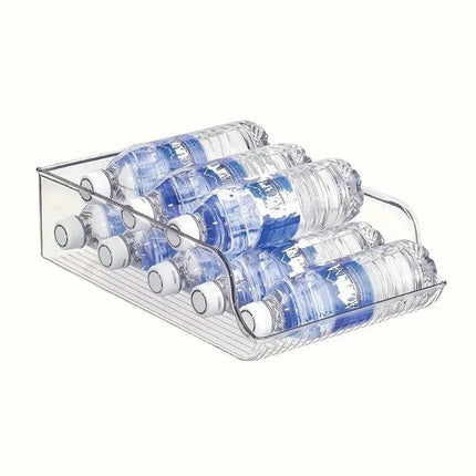 Clear Plastic Beverage Organizer Fridge Storage Shelf Holder for Kitchen Pantry