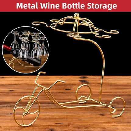 Iron Wine Bottle Holder Rack Wine Cooler Stand Decorative Storage Display