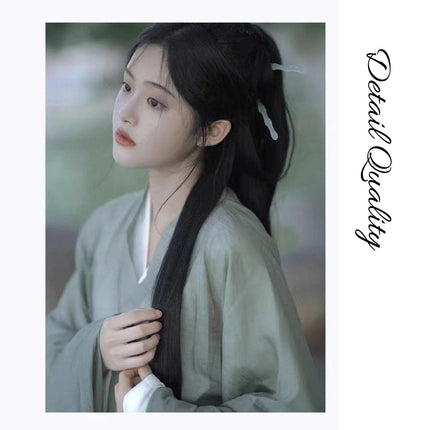 Traditional Chinese Hanfu Dress Green Wei Jin Style Vintage Cosplay Costume