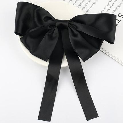 Satin Big Bow Barrette Hairpin Steel Clip Ribbon Hair Accessories Women Party - Aimall