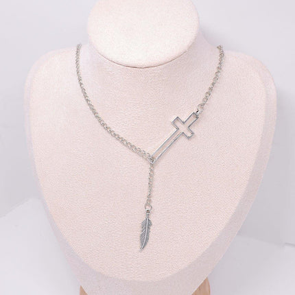 Exaggerated Retro Cross Necklace Women Unique Statement Jewelry Gift Idea