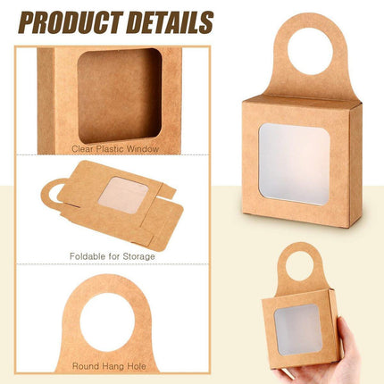 50PCS Window Hook Gift Boxes Kraft Paper Packaging Party Favors Display