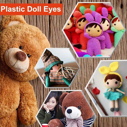 100x Teddy Plush Doll Black Plastic Safety Eyes DIY Toy Crafts Kit 6-12mm NEW - Aimall