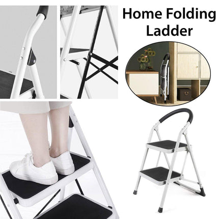 Folding Portable Multi Step Ladder with Handrail Household A Type Iron Ladder