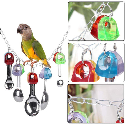 Parrot Chew Toys Spoon String Toys Bird Play Toy for Beak Exercise and Fun