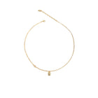 French Light Luxury Style Square Pendant Clavicle Chain Handmade Necklace Women