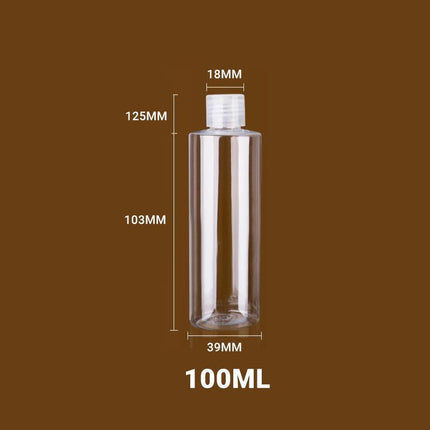 10PCS100ML Transparent Plastic Bottle Travel Shampoo Cosmetic Container Flip Cap - Aimall