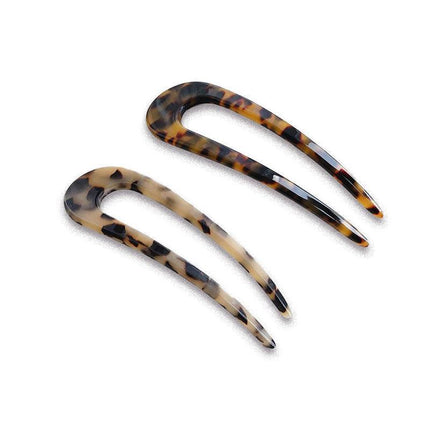 2Pcs U-Shape Hair Clips Stick Tortoise Shell Hairstyle Hair Pin Hair Accessories - Aimall