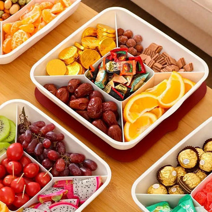 Plastic Fruit Plate Candy Box Dried Fruit Storage Box Snacks Nuts Tray Holder