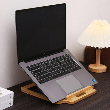 Adjustable Bamboo Foldable Laptop Stand Portable Laptop Riser Desk Table Stand