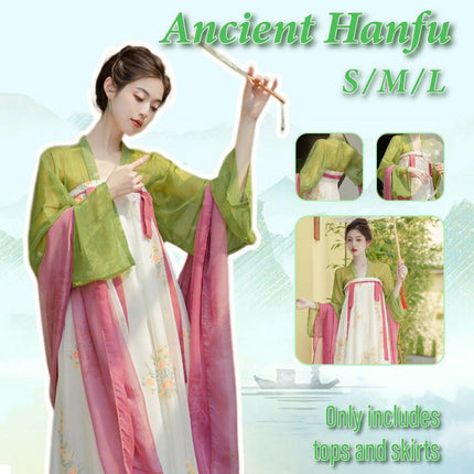 Women Chinese Style Hanfu Tea Dress Guofeng Tang Inspired Chest-length Dress