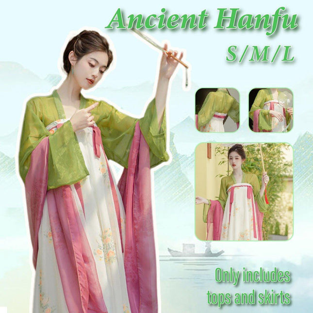 Women Chinese Style Hanfu Tea Dress Guofeng Tang Inspired Chest-length Dress