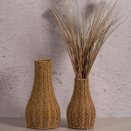 Imitation Rattan Woven Vase Decorative Flower Vase Arrangement for Home Decor