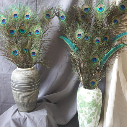 5-10PCS Natural Peacock Tail Eyes Feathers 75-80cm 26-30cm DIY Craft Vase Decor - Aimall