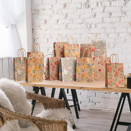 32Pcs Printed Party Paper Bags Tote Bags for Gift Packaging Shopping Favors