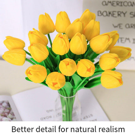 20PCS Real Touch Artificial Tulip Bouquet Fake Flowers for Home Wedding Decor