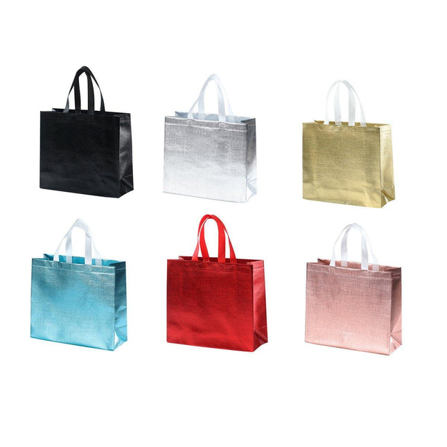 25PCS Embossed Non-Woven Tote Bag Fashion Shopping Gift Packaging Bag