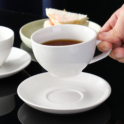 6PCS Ceramic Coffee Cup and Saucer Set Apricot Tea Cup with Ear Hotel Coffee Cup