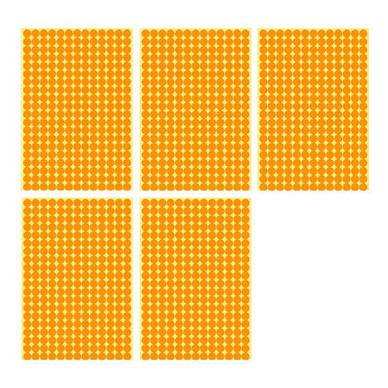 8/13/25/50mm Colour Sticker Dots Adhesive Round Labels Circular Scrapbooking Orange - Aimall