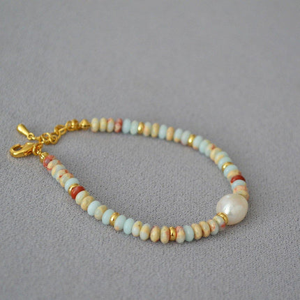 Vintage Ocean Style Blue Beaded Necklace Artsy Resort Fashion Jewelry