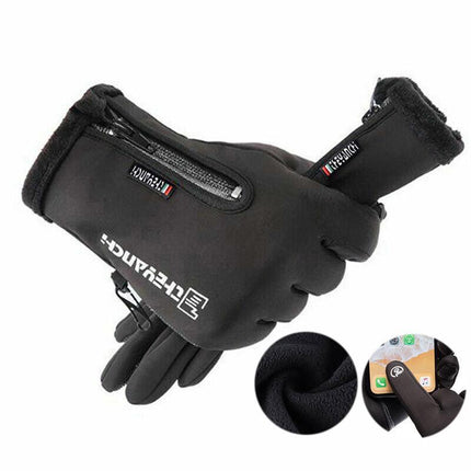 Winter Gloves Waterproof Thermal Touch Screen Thermal Windproof Warm Grey - Aimall