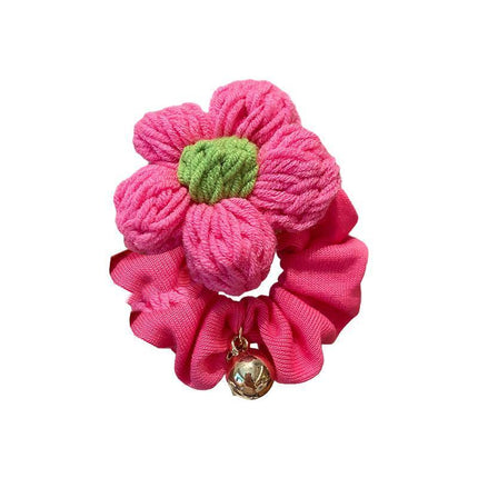 Corduroy Flower Hair Scrunchies Ponytail Holder Hair Ties Rope Hair Accesorries - Aimall