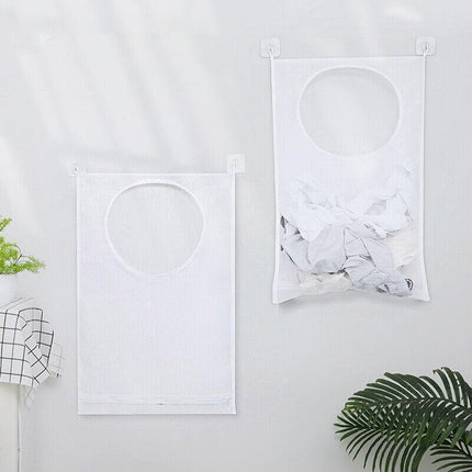 Hanging Laundry Bag Over Door Clothes Washing Storage Basket Foldable Hamper Ordinary - Aimall