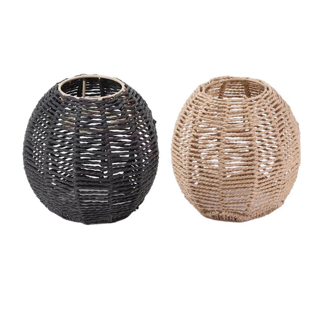 Simulated Rattan Ceiling Light Cover Handmade Rustic Woven Lamp Shade Decor