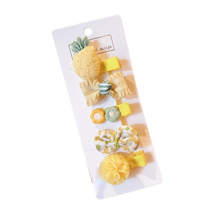 5PCS Girls Bowknot Snap Hair Clips Headband Cute Hair Accessories Set