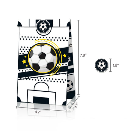 Fashion Football Sport Gift Bags Green Kraft Paper Sticker Set Party Favor Bags