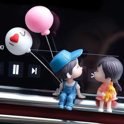 New Fashion Car Dashboard Lovely Couple Girl Boy Good Luck Ornament Auto Decor - Aimall
