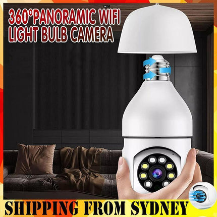 360° Panoramic WiFi IR IP E27 Light Bulb Camera HD Night Smart Home A6 - Aimall