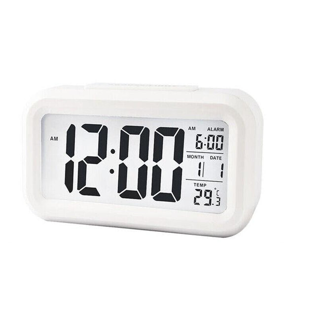 Digital Bedside Led Snooze Alarm Clock Time Temperature Day/Night Desktop Clock - Aimall