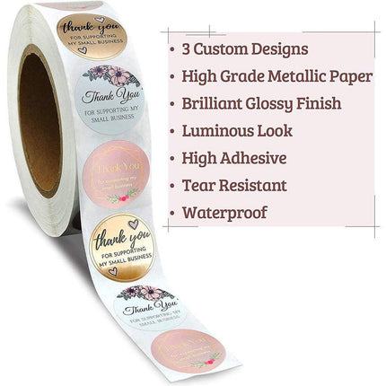 10 Rolls Pack Thanks Sealing Envelopes Handmade Sticker Labels